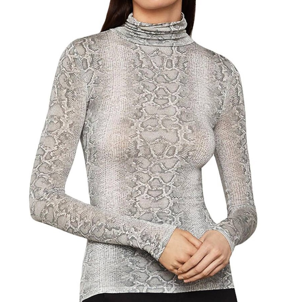 Bcbgmaxazria Snake Python Print Turtleneck Top - image 1